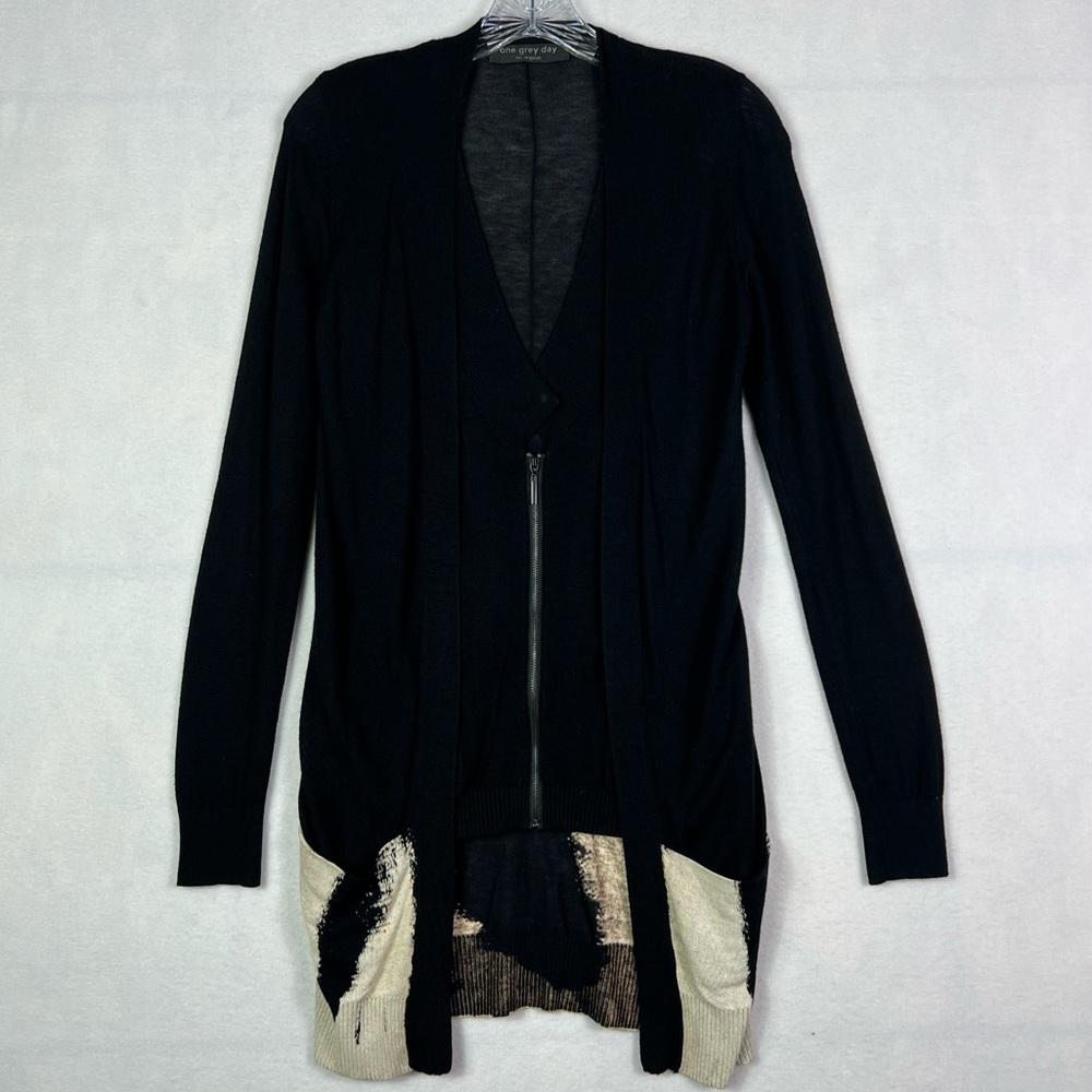 One Gray Day layered cardigan black small long sleeve